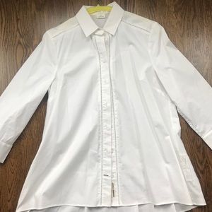 Kate Spade Broome St. White Button Up Ruffle Back
